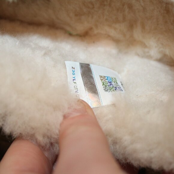 NEW UGG WOMEN'S NITA PLATFORM SUEDE SHEARLING LINED CUFF SLIPPERS SHOES CHESTNUT - Picture 6 of 7